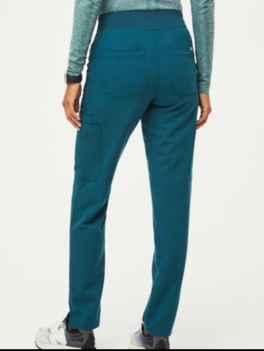 Figs Yola 2.0 Scrub Pants,Caribbean Blue,Yoga Waistband,XS petite - Picture 2 of 16